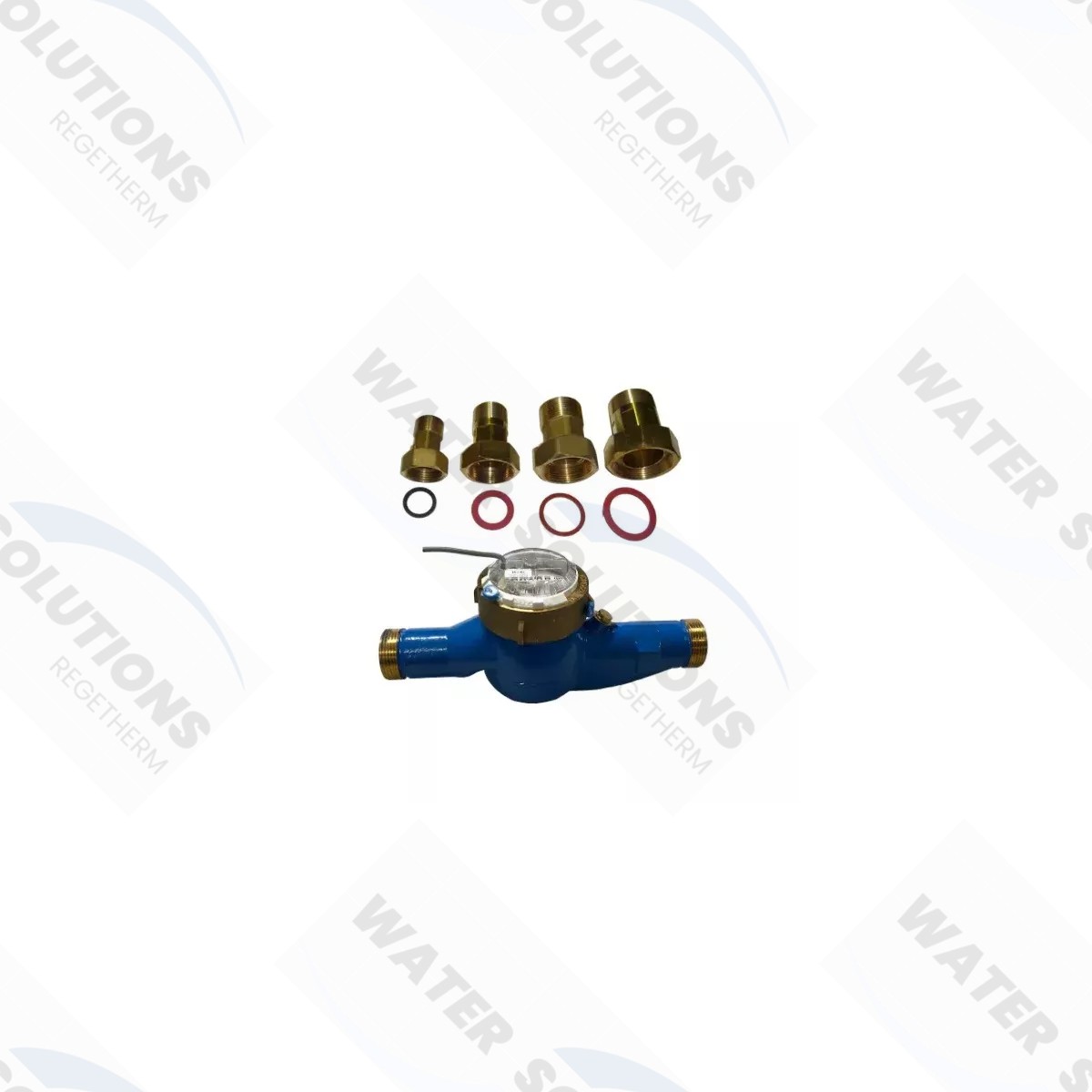 Compteur simple impulsion DN30 + Raccords démontables avec joint pour compteur DN30